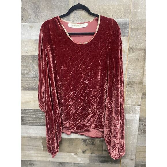 Dress to Kill Tops - Dress to Kill by Jane Mohr womens hand created Burgundy pullover velvet tunic